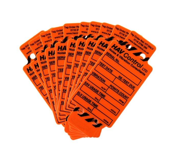 Hand-Arm Vibration Tags, Amber