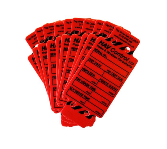 Hand-Arm Vibration Tags, Red