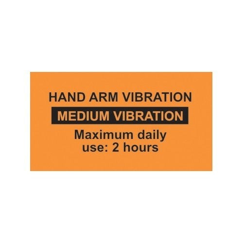 Hand-Arm Vibration Warning Labels, Amber