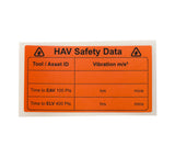 HAV Safety Data Labels In Packs Of 10