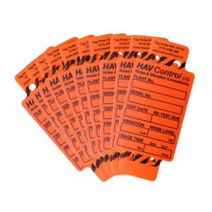 Hand-arm vibration tags - supplied in packs of 10