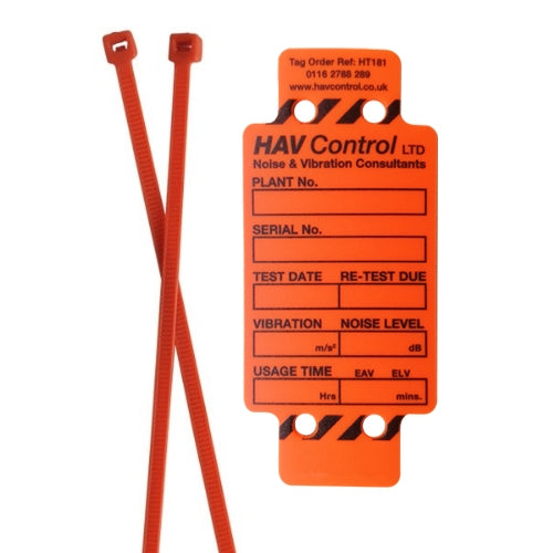 Hand-Arm Vibration Warning Tags, Amber