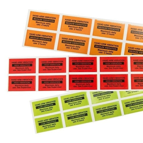 Hand-Arm Vibration Warning Labels - Supplied In Packs Of 10