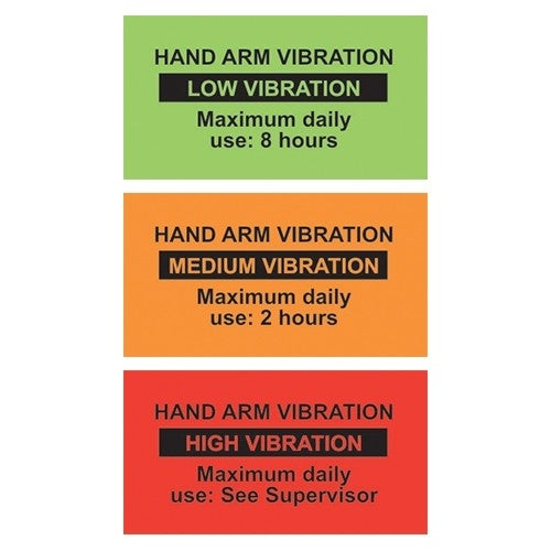 Hand-Arm Vibration Warning Labels - Supplied In Packs Of 10