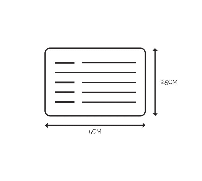 HAV Safety Data Labels Dimensions