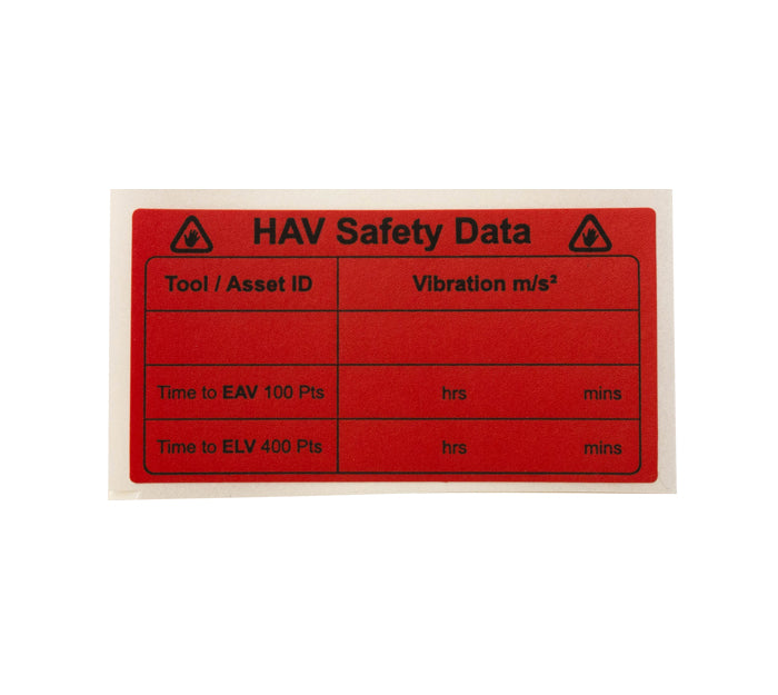 HAV Safety Data Labels, Red