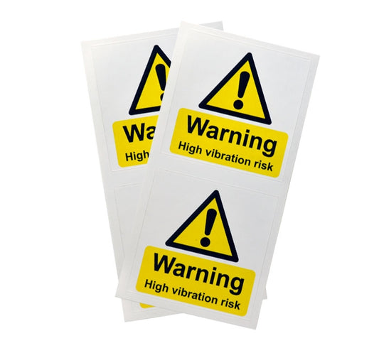 Warning High Vibration Risk - Supplied In Packs Of 30 & 66