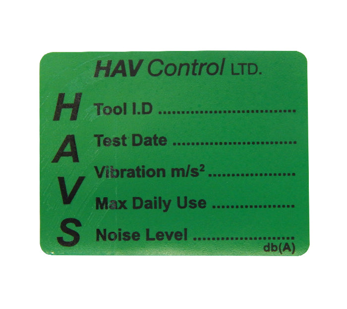 Write And Seal Hand Arm Vibration Warning Labels, Green