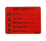 Write & Seal HAV Warning Labels - Supplied In Packs of 10